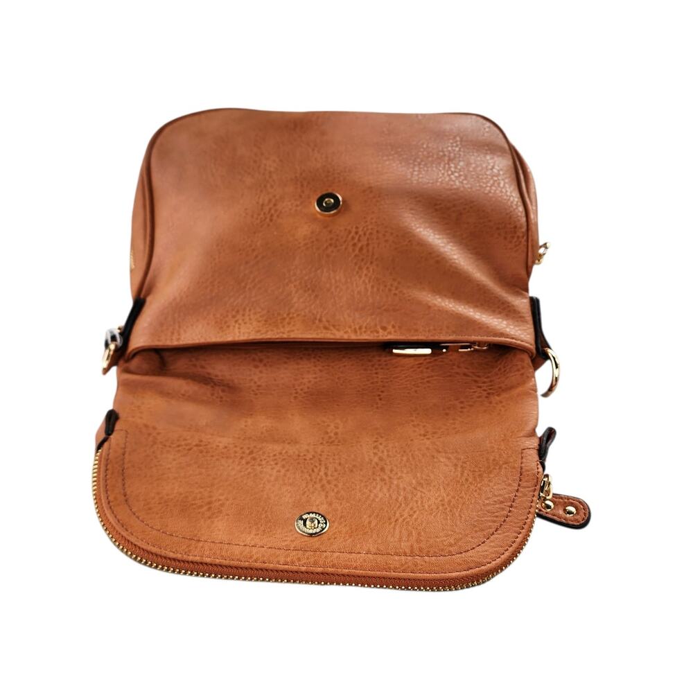 Moda Luxe Dandelion Vegan Leather Large Crossbody Messenger Bag - Picture 6 of 12